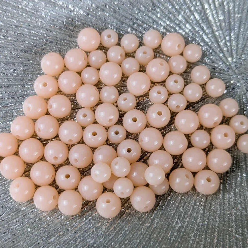 Vintage Baby Pink Plastic Beads